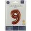 Folieballon Cijfer 9 Brons - 86 cm