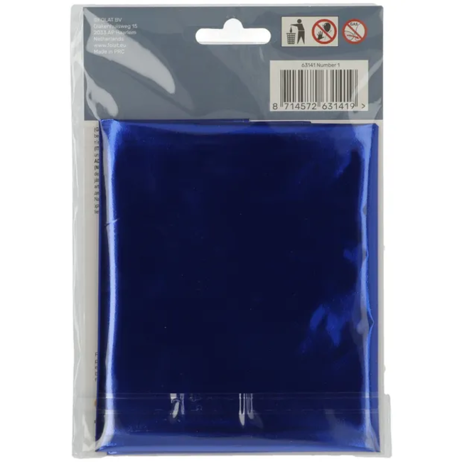 Folieballon Cijfer 1 - Blauw - 86 cm