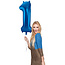 Folieballon Cijfer 1 - Blauw - 86 cm