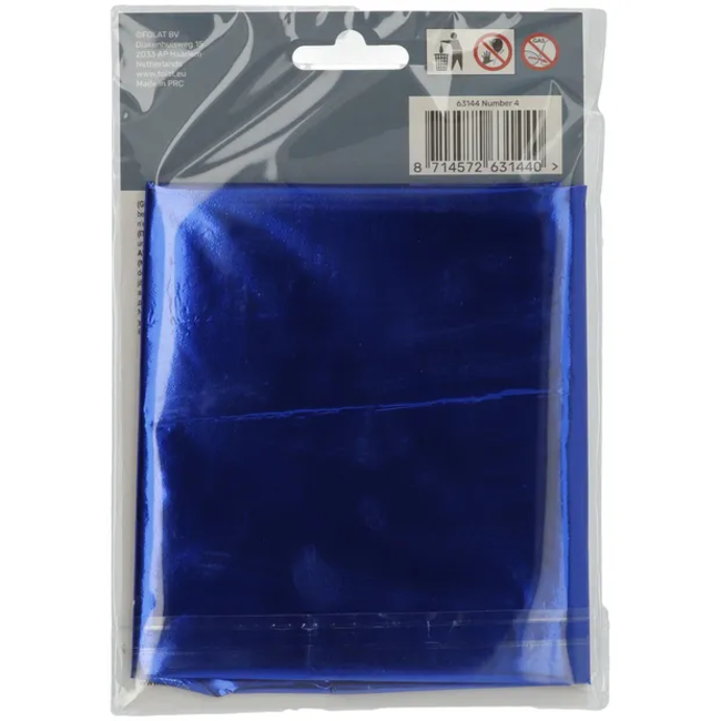 Folieballon Cijfer 4 - Blauw - 86 cm