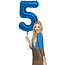 Folieballon Cijfer 5 - Blauw - 86 cm