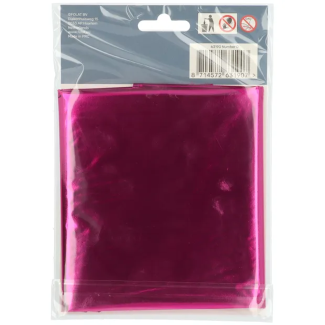 Folieballon Cijfer 0 - Magenta - 86 cm