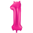 Folieballon Cijfer 1 - Magenta - 86 cm