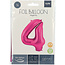 Folieballon Cijfer 4 - Magenta - 86 cm