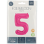 Folieballon Cijfer 5 - Magenta - 86 cm