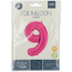 Folieballon Cijfer 9 - Magenta - 86 cm
