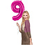 Folieballon Cijfer 9 - Magenta - 86 cm
