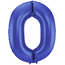 Folieballon Cijfer 0 - Blauw Metallic Mat - 86 cm