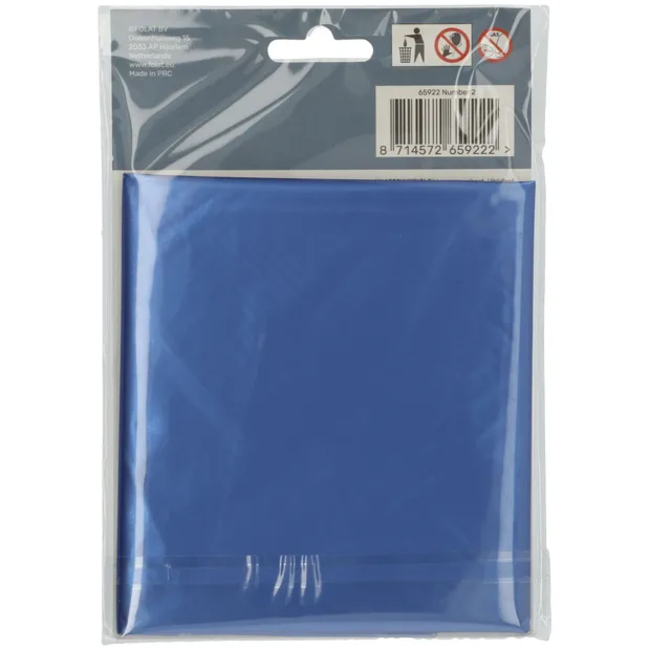 Folieballon Cijfer 2 - Blauw Metallic Mat - 86 cm