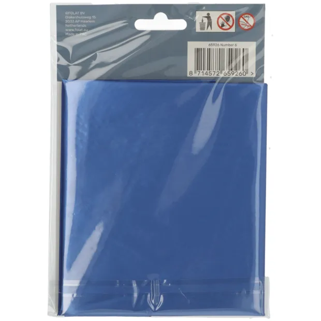 Folieballon Cijfer 6 - Blauw Metallic Mat - 86 cm