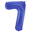 Folieballon Cijfer 7 - Blauw Metallic Mat - 86 cm