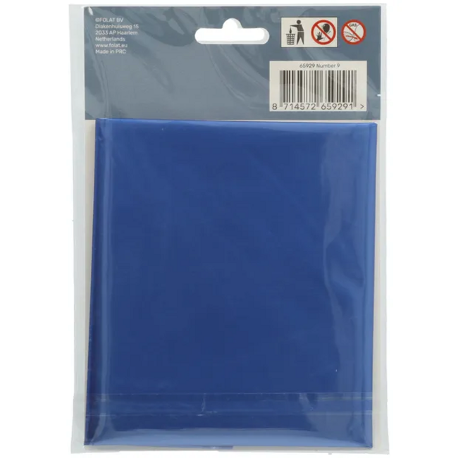 Folieballon Cijfer 9 - Blauw Metallic Mat - 86 cm