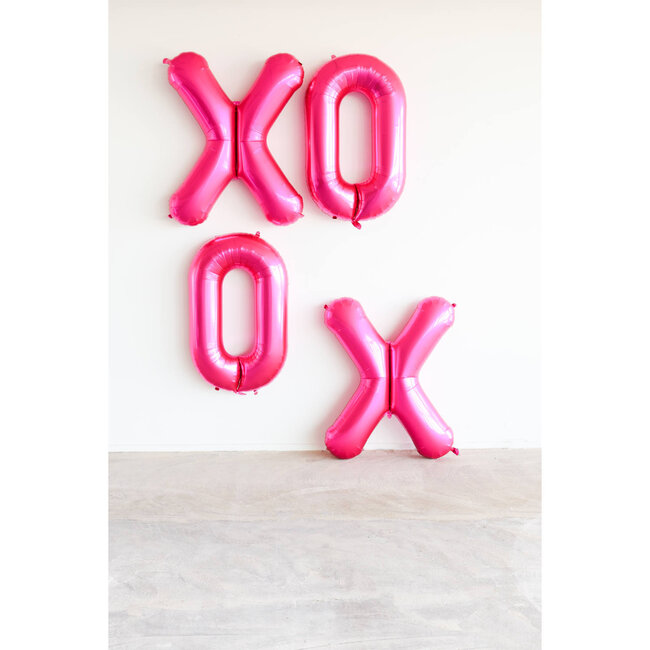 Folieballon Cijfer 1 - Roze Metallic Mat - 86 cm