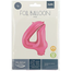 Folieballon Cijfer 4 - Roze Metallic Mat - 86 cm