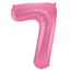 Folieballon Cijfer 7 - Roze Metallic Mat - 86 cm