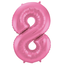 Folieballon Cijfer 8 - Roze Metallic Mat - 86 cm