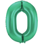 Folieballon Cijfer 0 - Groen Metallic Mat - 86cm