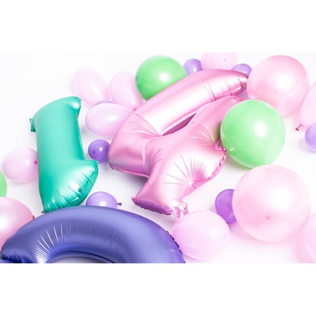 Folieballon Cijfer 0 - Groen Metallic Mat - 86cm