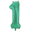 Folieballon Cijfer 1 - Groen Metallic Mat - 86cm