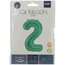 Folieballon Cijfer 2 - Groen Metallic Mat - 86cm