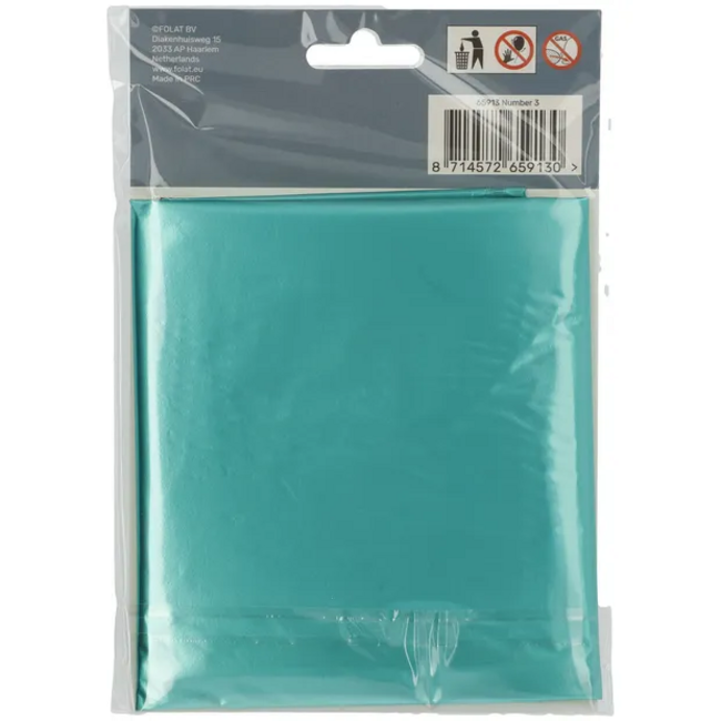 Folieballon Cijfer 3 - Groen Metallic Mat - 86cm