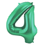 Folieballon Cijfer 4 - Groen Metallic Mat - 86cm