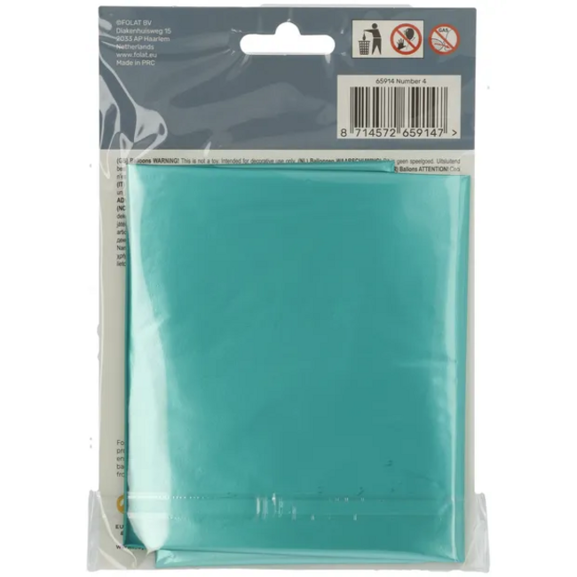 Folieballon Cijfer 4 - Groen Metallic Mat - 86cm