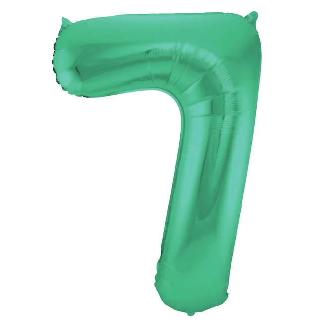 Folieballon Cijfer 7 - Groen Metallic Mat - 86cm