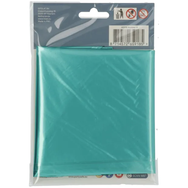 Folieballon Cijfer 8 - Groen Metallic Mat - 86cm
