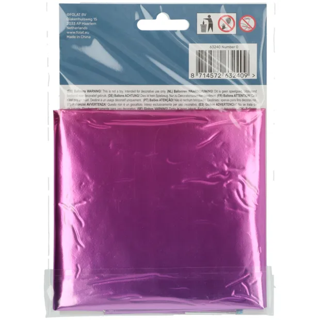 Folieballon Cijfer 0 Yummy Gummy Rainbow - 81 cm