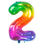 Folieballon Cijfer 2 Yummy Gummy Rainbow - 81 cm