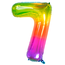 Folieballon  Cijfer 7 Yummy Gummy Rainbow - 81 cm