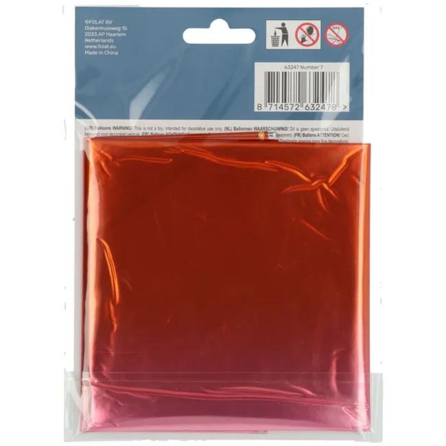 Folieballon  Cijfer 7 Yummy Gummy Rainbow - 81 cm