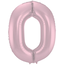 Folieballon Cijfer 0 Pastel Roze Metallic Mat - 86 cm