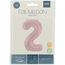 Folieballon Cijfer 2 Pastel Roze Metallic Mat - 86 cm