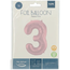 Folieballon Cijfer 3 Pastel Roze Metallic Mat - 86 cm