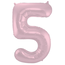 Folieballon Cijfer 5 Pastel Roze Metallic Mat - 86 cm