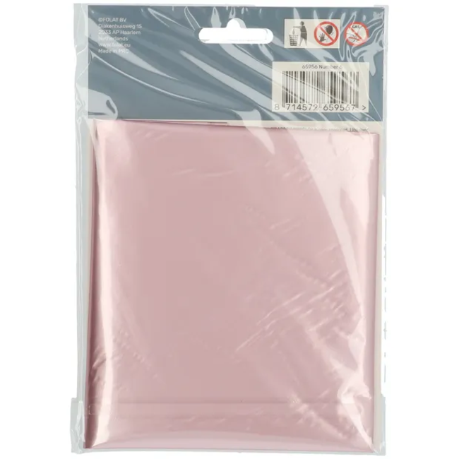 Folieballon Cijfer 6 Pastel Roze Metallic Mat - 86 cm
