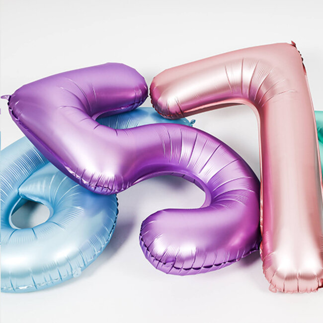 Folieballon Cijfer 8 Pastel Roze Metallic Mat - 86 cm