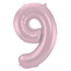 Folieballon Cijfer 9 Pastel Roze Metallic Mat - 86 cm