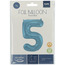 Folieballon Cijfer 5 Pastel Blauw Metallic Mat - 86 cm