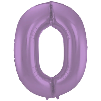 Folat Folieballon Cijfer 0 Paars Metallic Mat - 86 cm