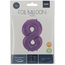 Folieballon Cijfer 8 Paars Metallic Mat - 86 cm