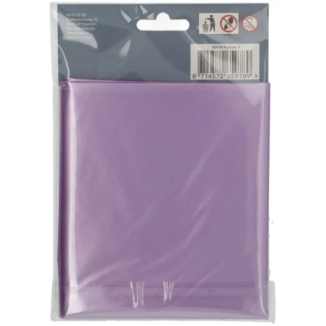 Folieballon Cijfer 8 Paars Metallic Mat - 86 cm