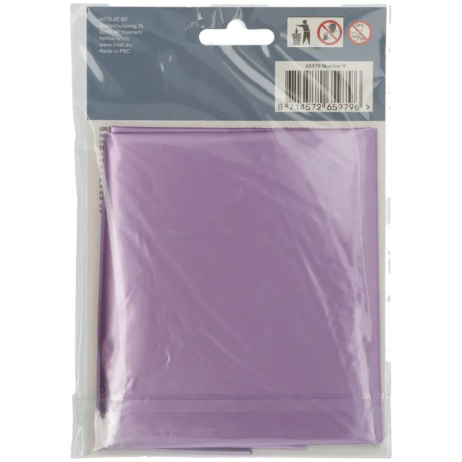 Folieballon Cijfer 9 Paars Metallic Mat - 86 cm