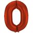 Folieballon Cijfer 0 Rood Metallic Mat - 86 cm