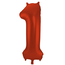 Folieballon Cijfer 1 Rood Metallic Mat - 86 cm