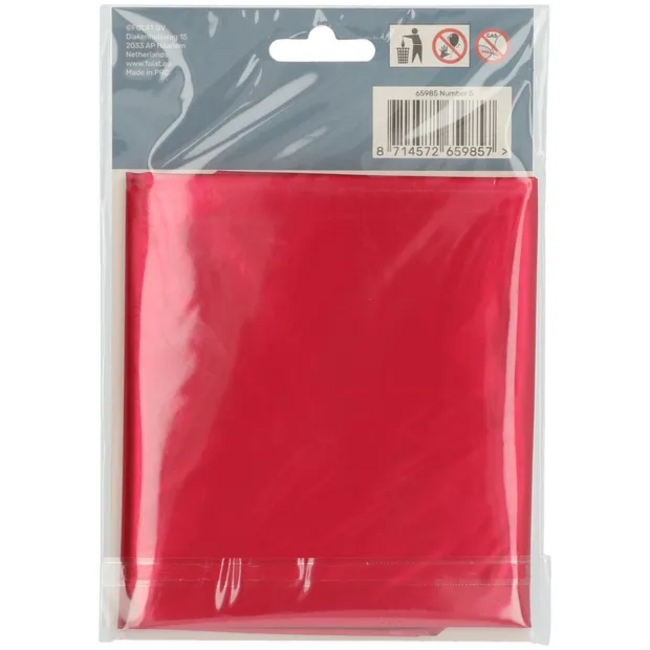 Folieballon Cijfer 5 Rood Metallic Mat - 86 cm