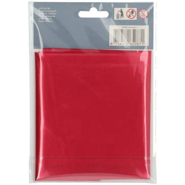 Folieballon Cijfer 7 Rood Metallic Mat - 86 cm