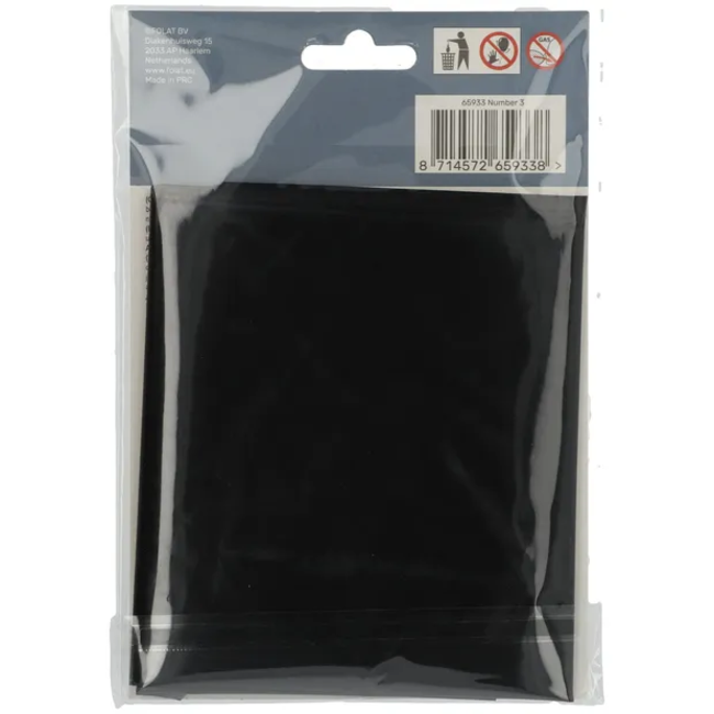 Folieballon Cijfer 3 Zwart Metallic Mat - 86 cm